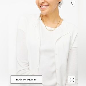 J.Crew Factory Clare Cardigan, 100% cotton, white